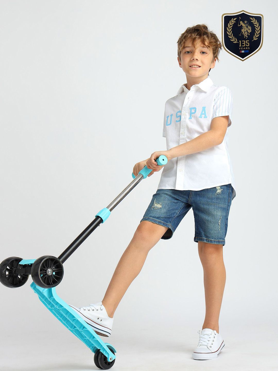 U.S. Polo Assn. Kids Boys Classic Fit Spread Collar Typography Printed Cotton Casual Shirt-picture-29