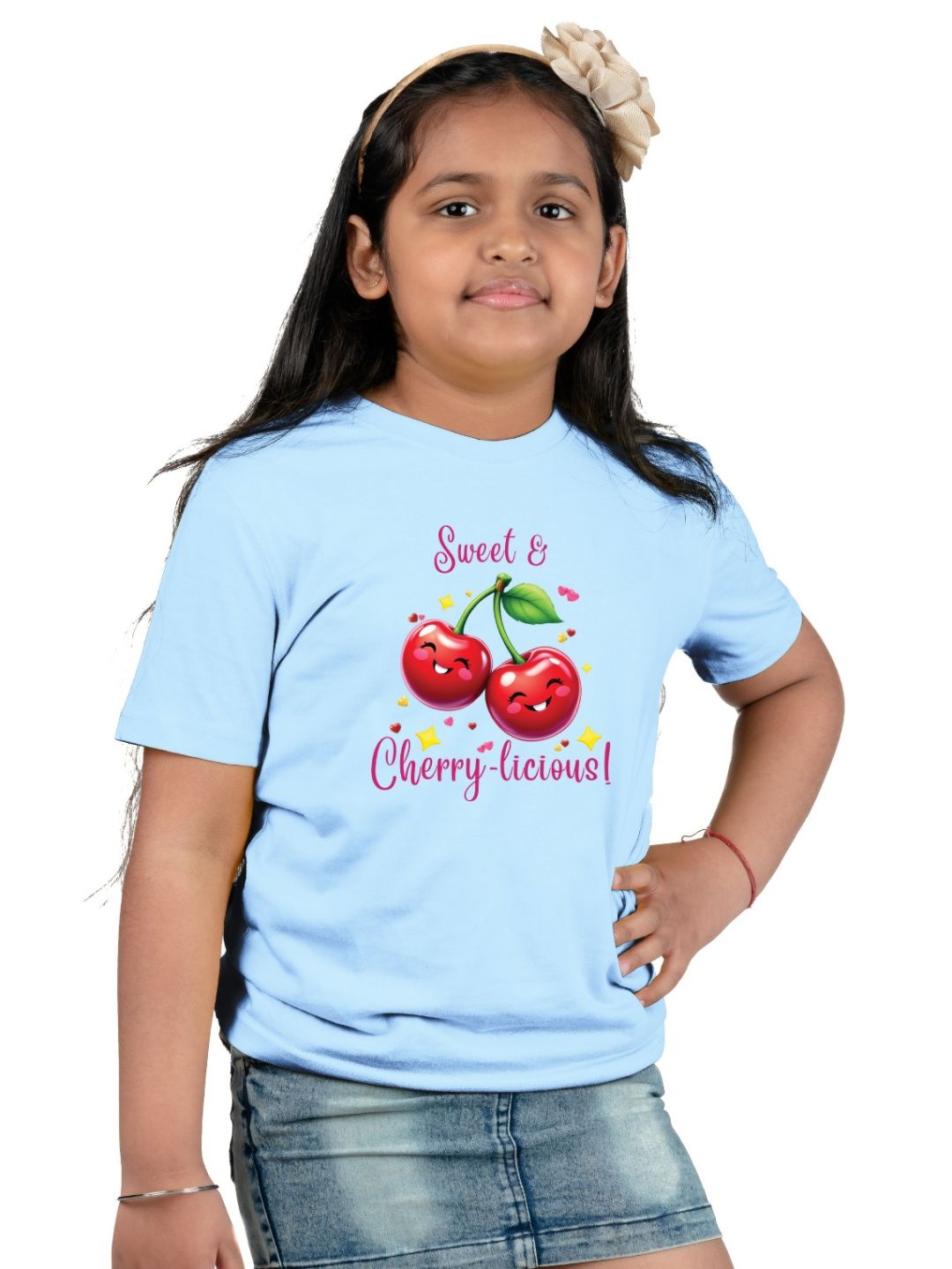 BAESD Girls Graphic Printed Round Neck Cotton T-shirt-picture-20