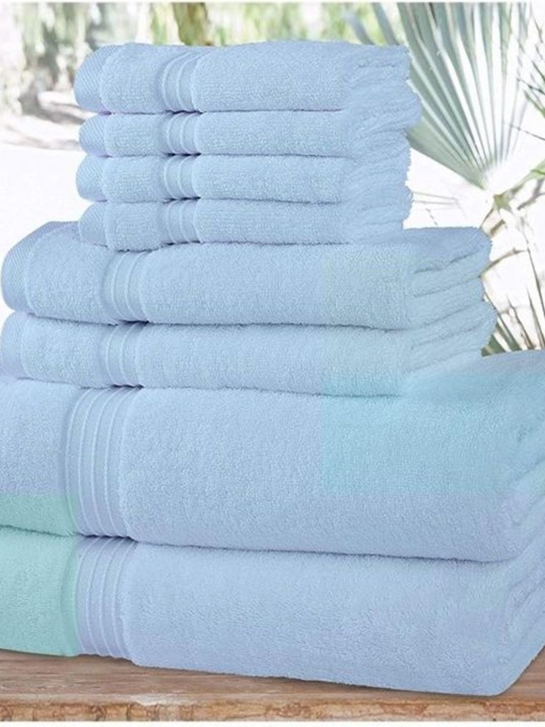 Status Blue 3 Pieces Pure Cotton 550 GSM Towel Set-image-16