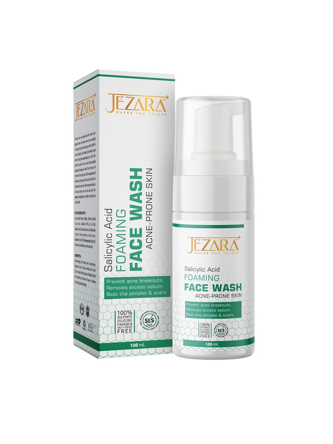 JEZARA Salicylic Acid Foaming Face Wash For Acne Prone Skin - 100 ml-image-42
