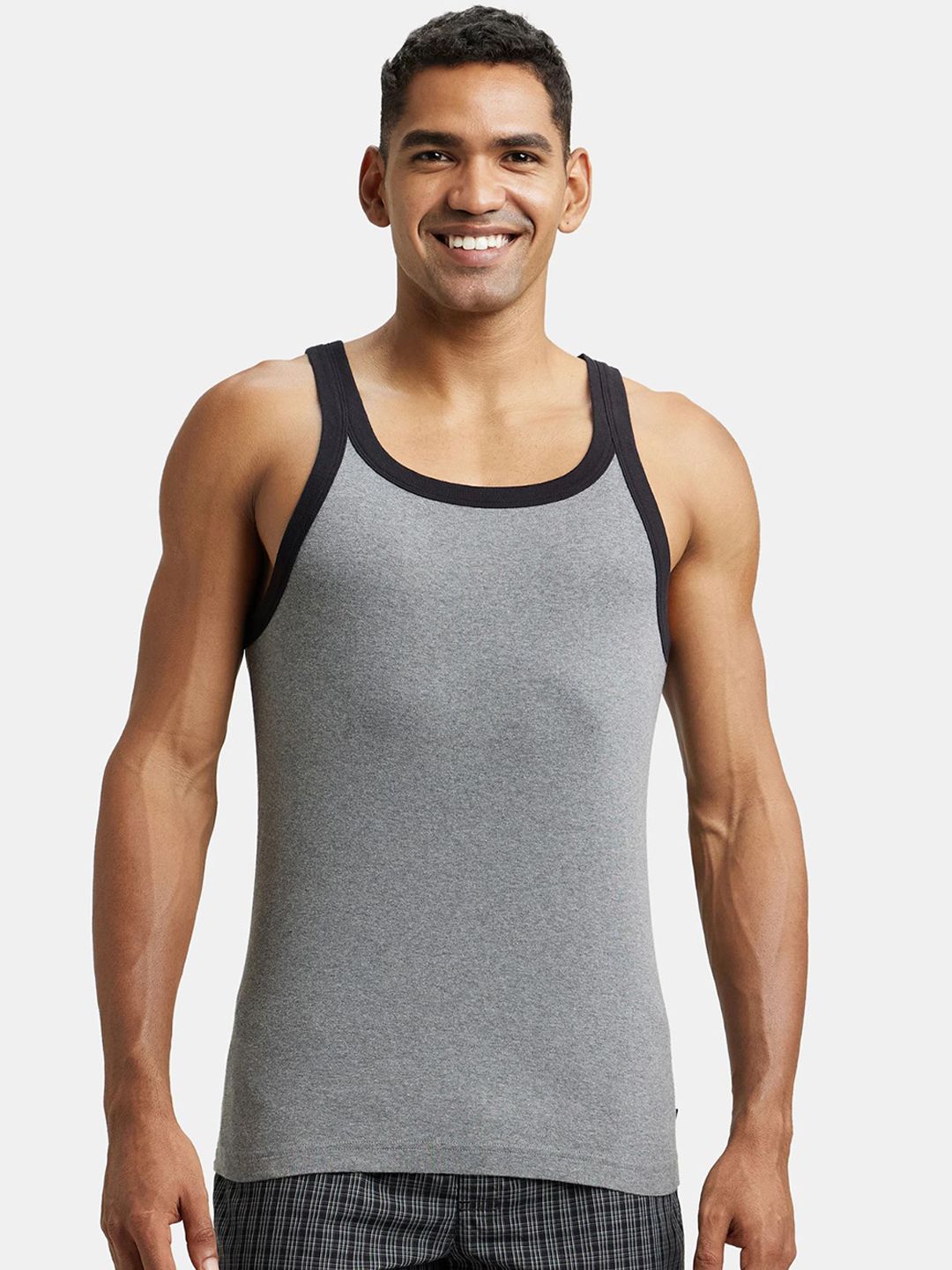 Jockey Super Combed Cotton Ribbed Sleeveless Square Neck Gym Vest US27-0105-MG-BL-picture-48
