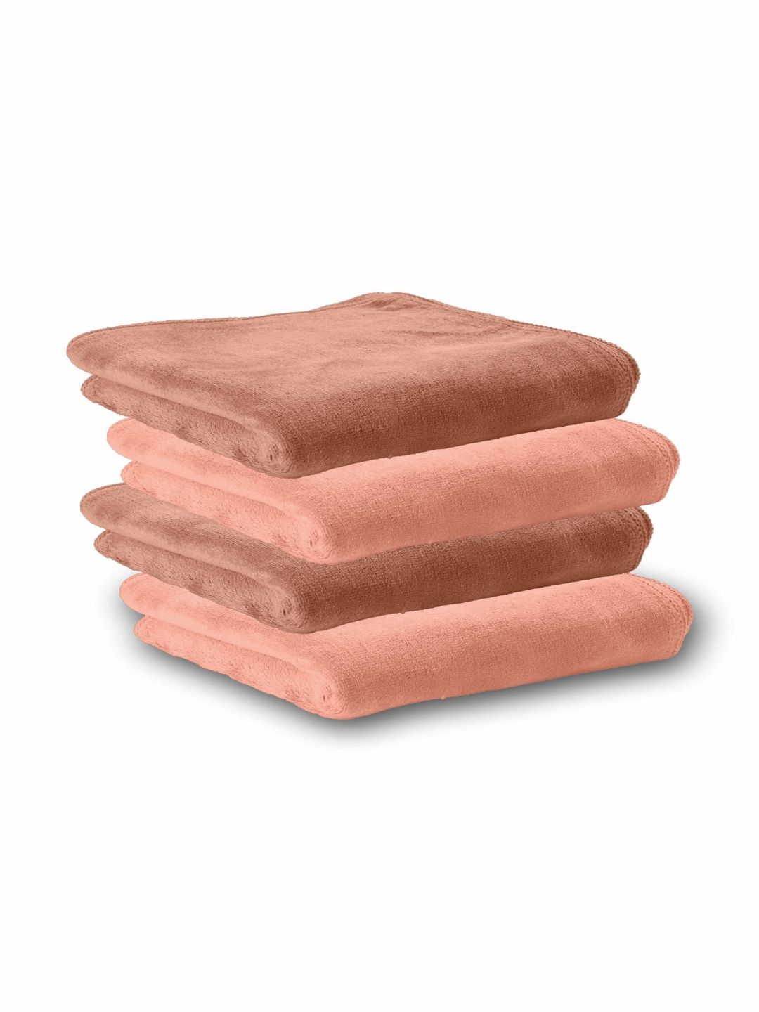 HOUSSE 4-Pcs Brown & Pink 450 GSM Super Absorbent Ultra Soft Hand Towels-image-40