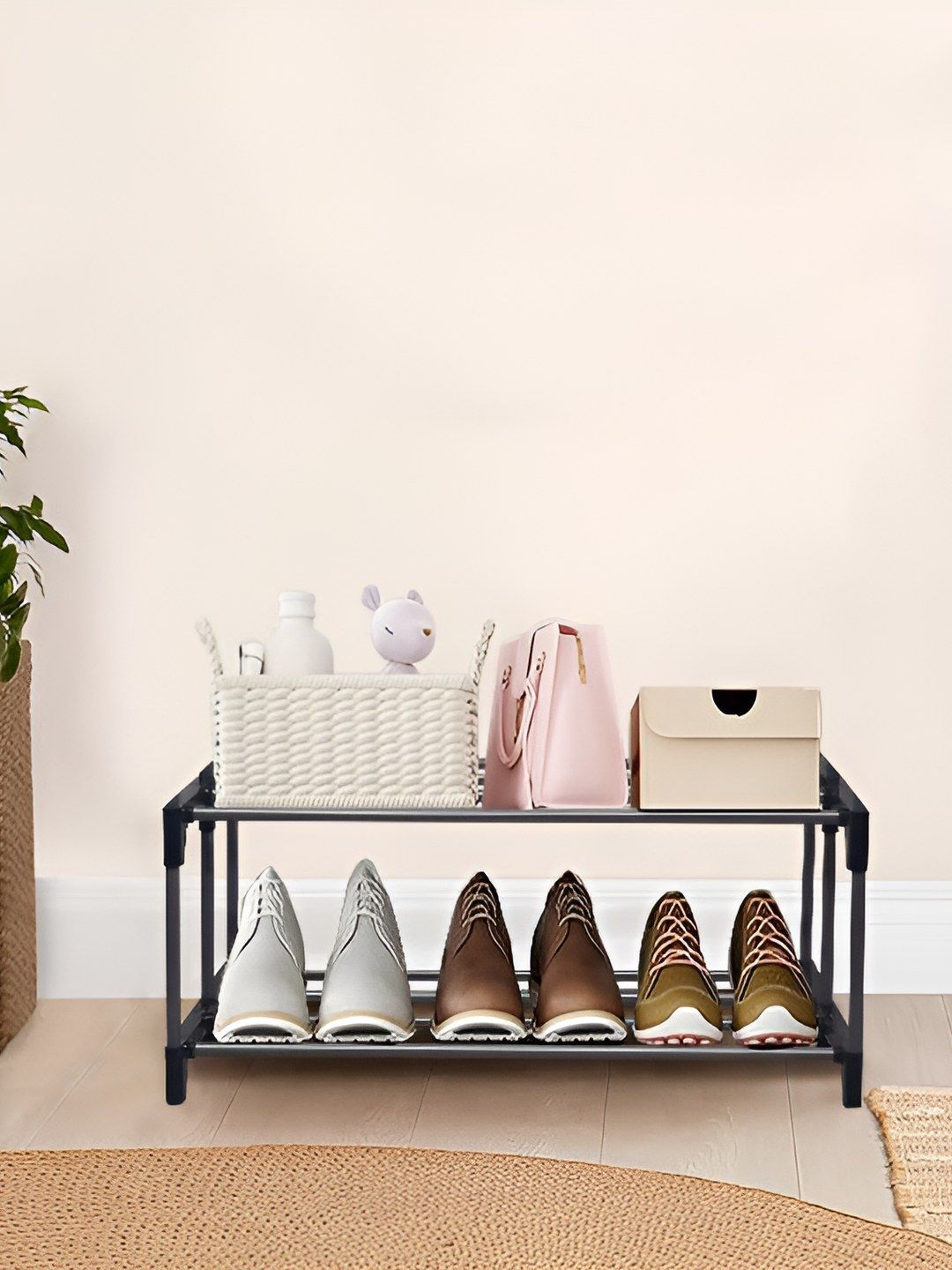 Rmerchants Black Stainless Steel 2-Tier Shoe Rack-picture-19