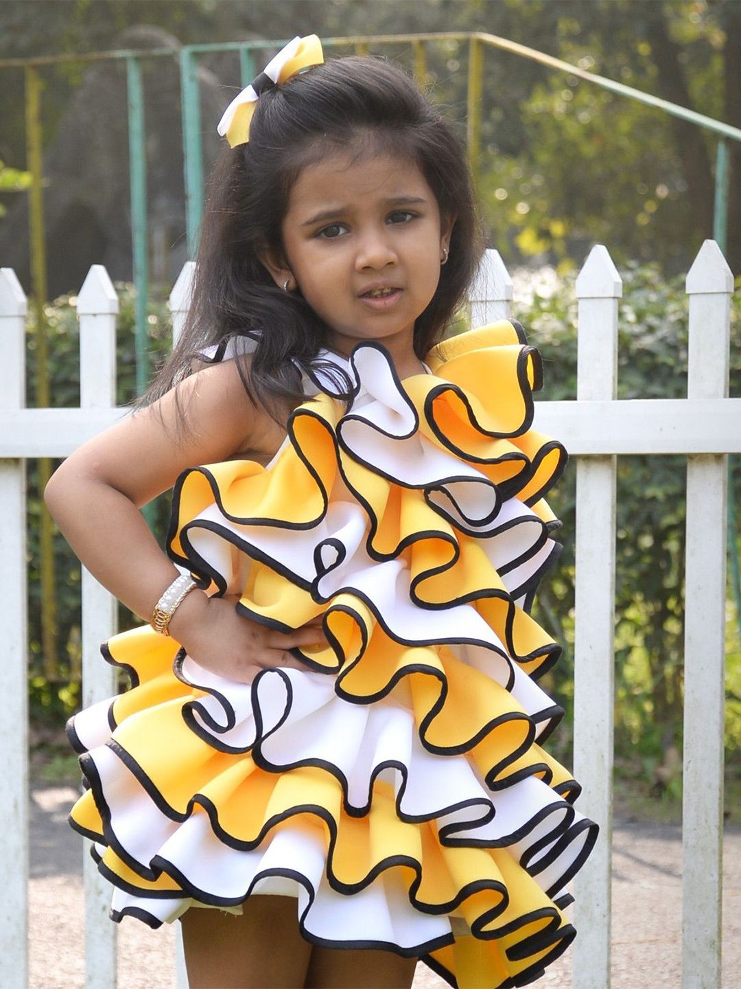 TOPLOVE Girls Colourblocked Layered Scuba A-Line Dress-picture-29
