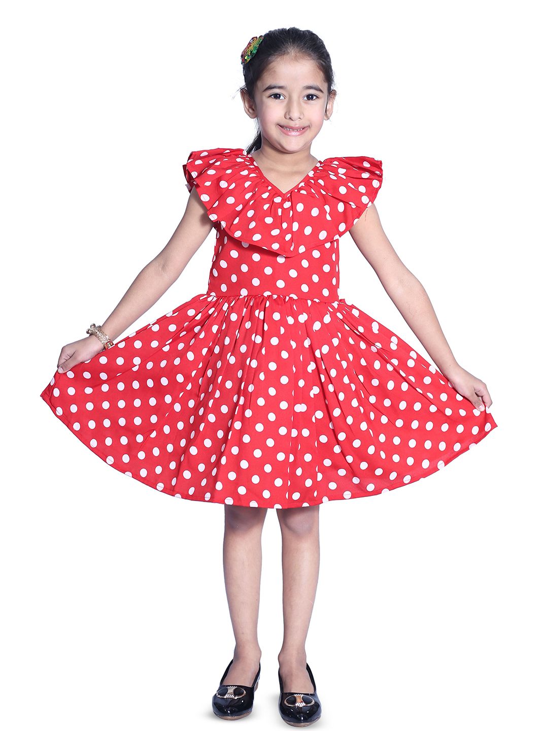 Wow Princess Polka Dot Crepe A-Line Dress-picture-30