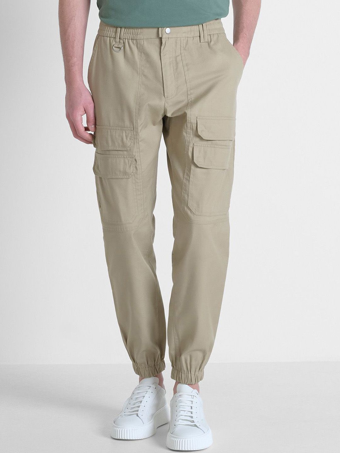 Antony Morato Men Slim Fit Mid-Rise Cargo Styles Joggers-picture-35