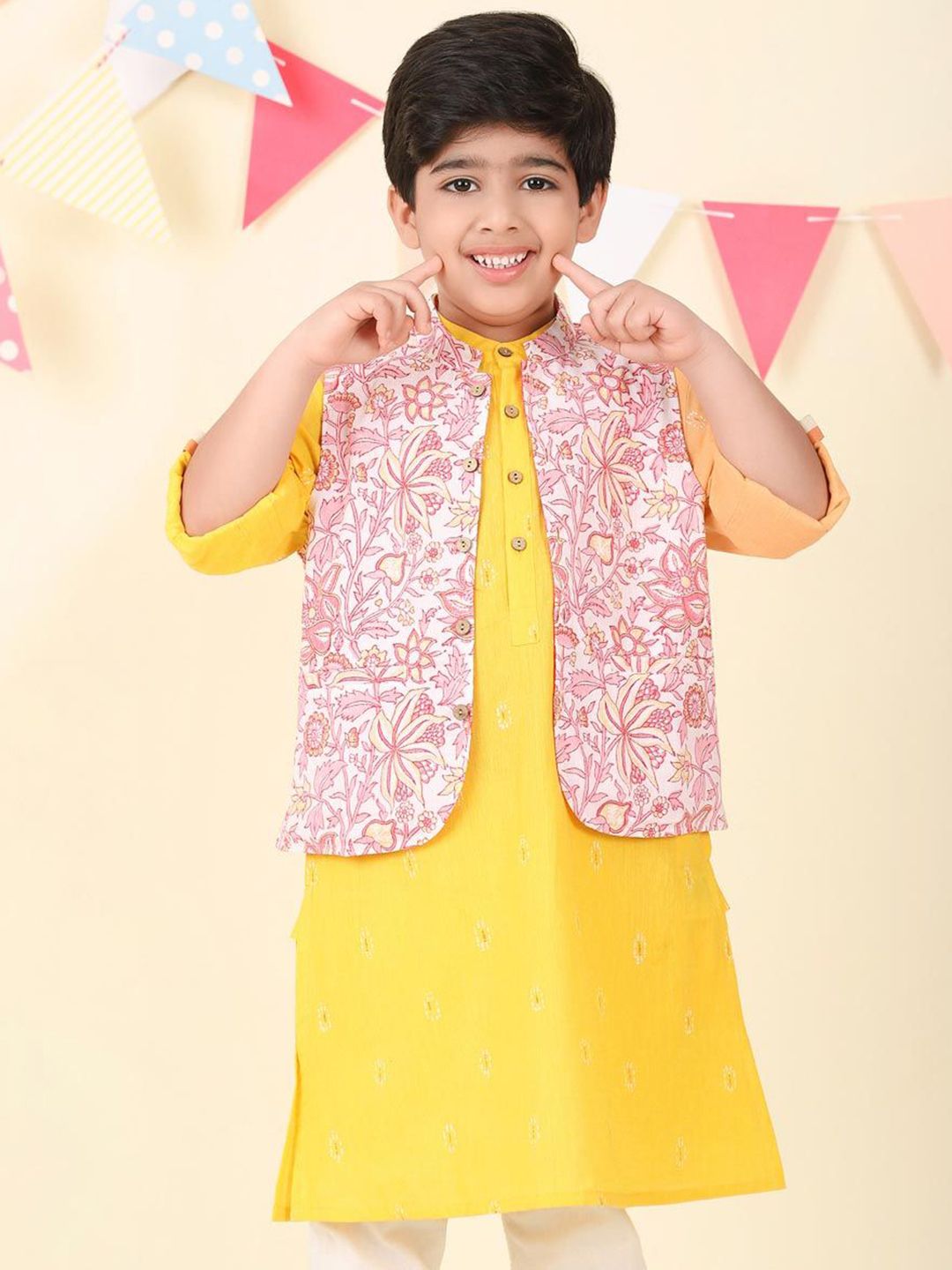 Fabindia Boys Printed Cotton Woven Nehru Jacket-picture-13