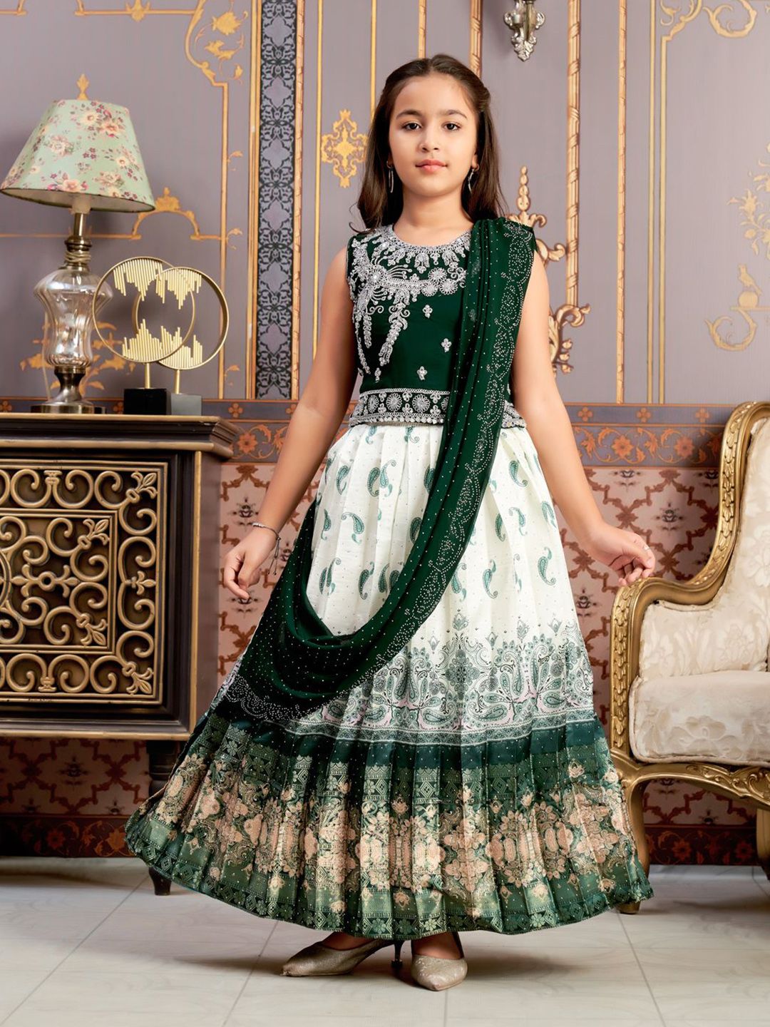 BAESD Girls Embroidered Ready to Wear Lehenga & Blouse With Dupatta-picture-56