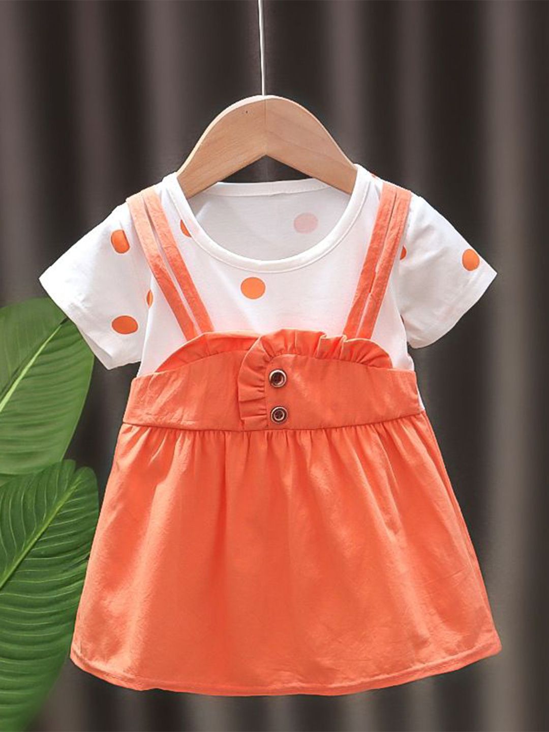 YK Girl Polka Dot Print Pinafore Dress-picture-24