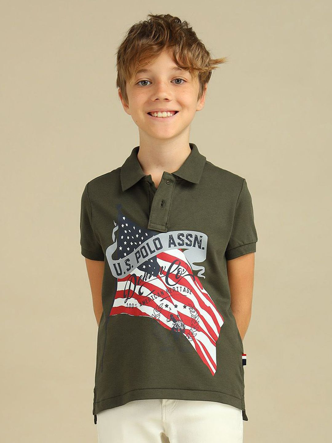 U.S. Polo Assn. Kids Boys Brand Logo Printed Polo Collar T-shirt-picture-13