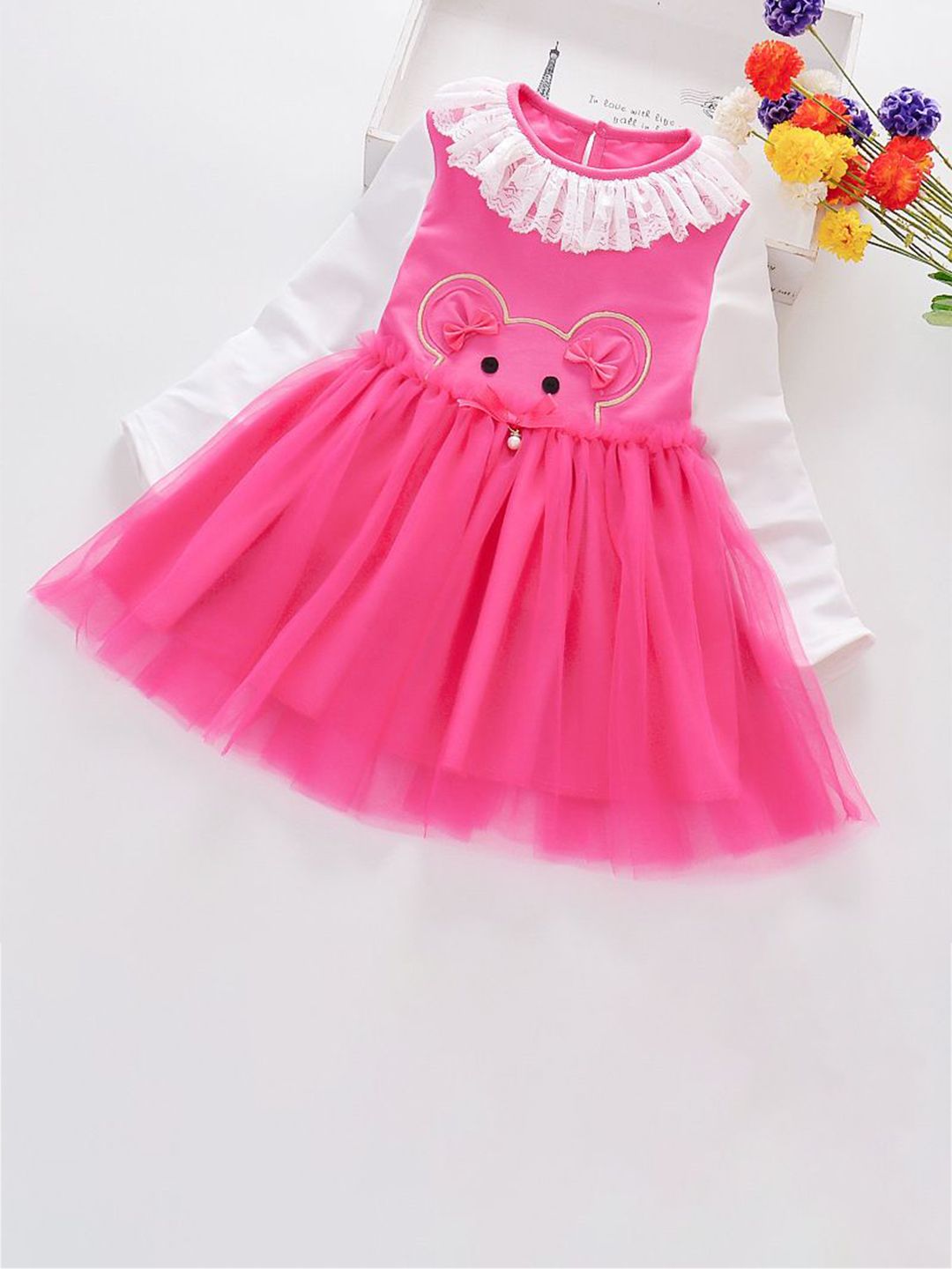 YK Girls Flared Tulle Fit & Flare Dress-picture-49