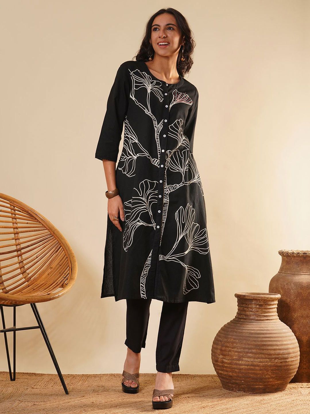 ZOLA Floral Printed Pure Cotton Kurti-image-45