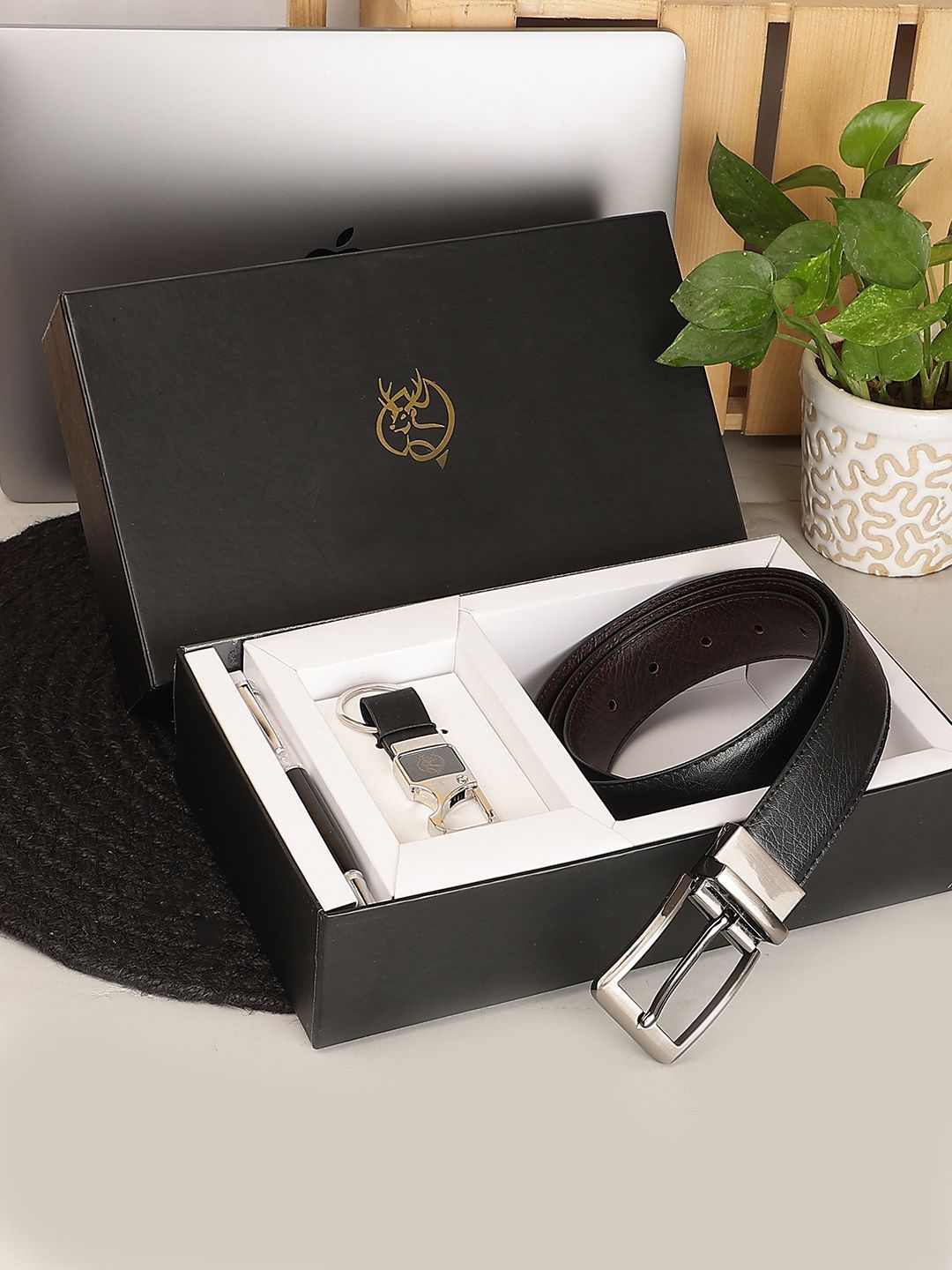 SAZARA Men Accessory Gift Set Belt, Keychain and Pen-picture-49