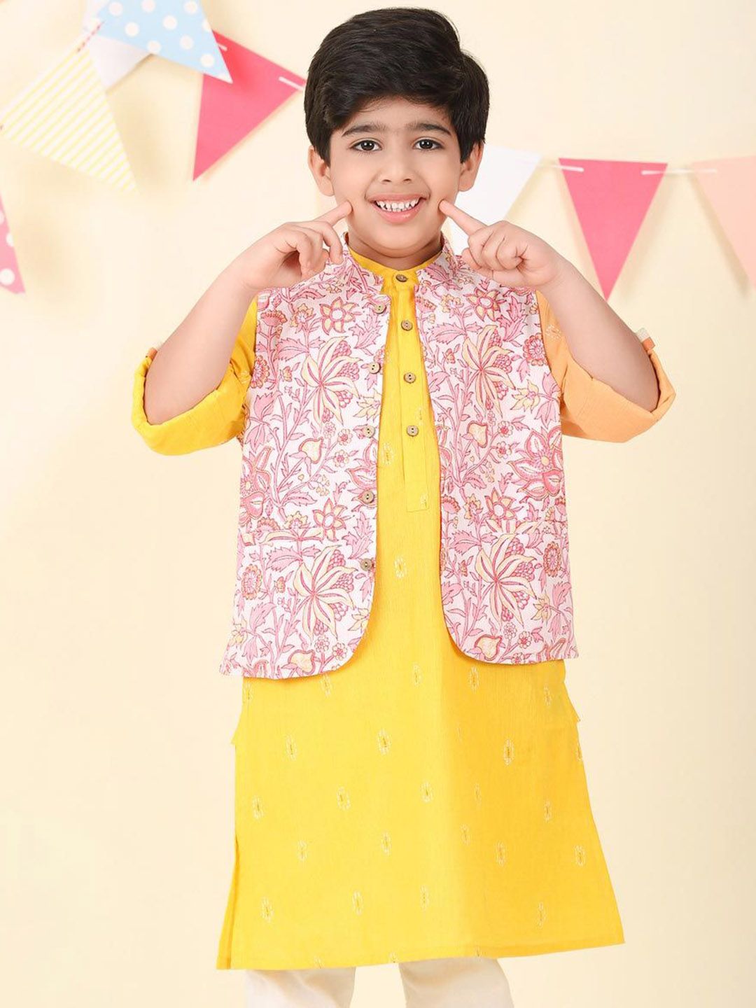 Fabindia Boys Printed Cotton Woven Nehru Jacket-picture-16