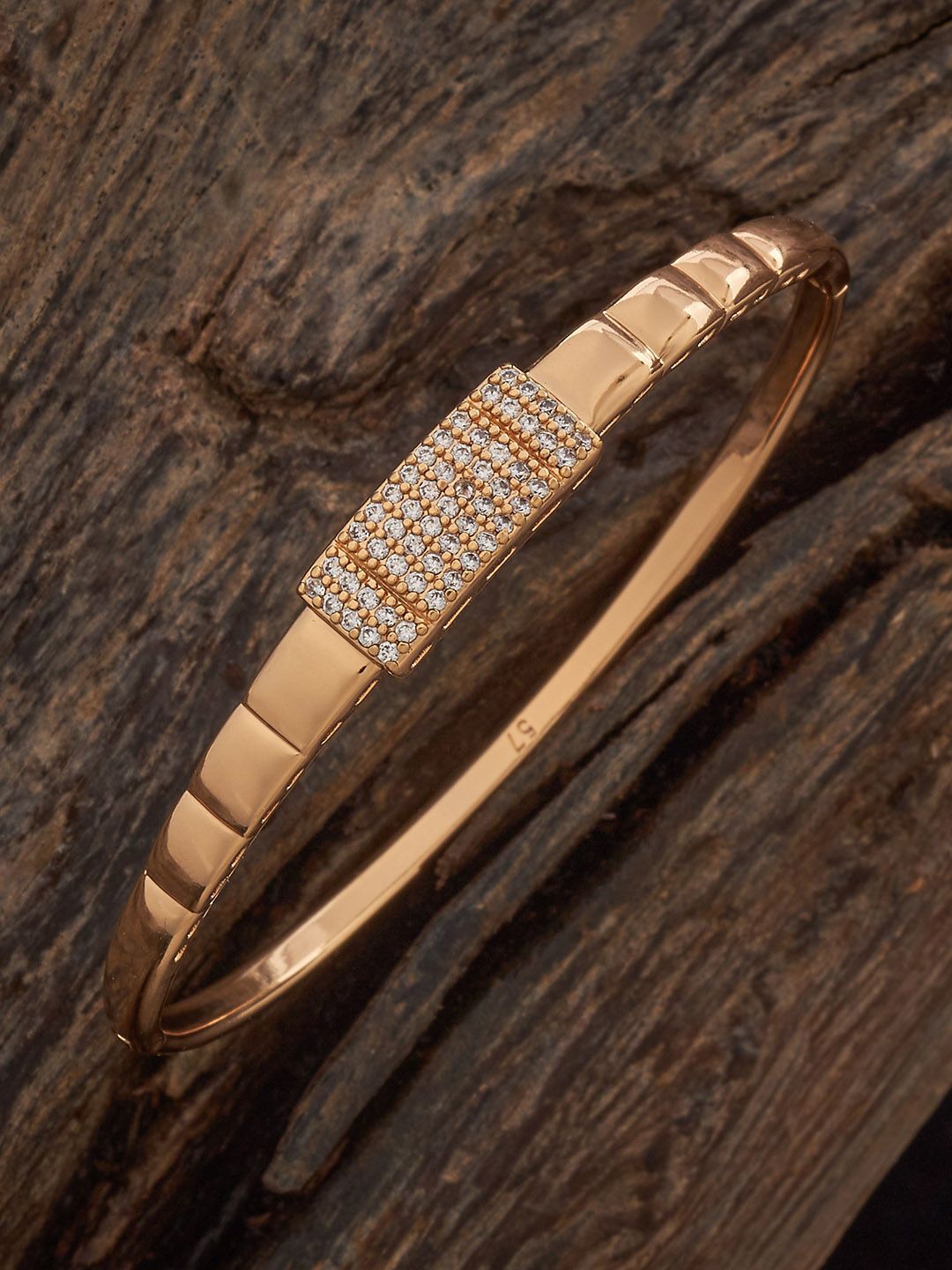 Kushal's Fashion Jewellery Gold-Plated Zircon Studded Party Kada Bangle-picture-19