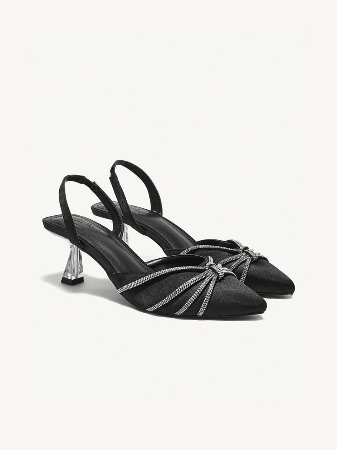 PURPLEHUNT Women Embellished PU Slim Heeled Mules-picture-24