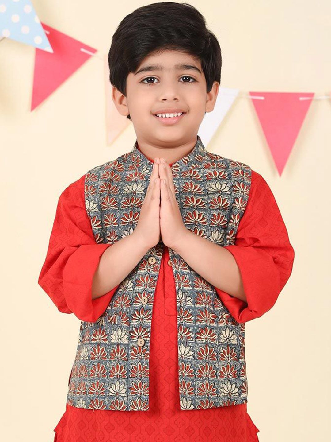 Fabindia Boys Printed Cotton Nehru Jacket-picture-26