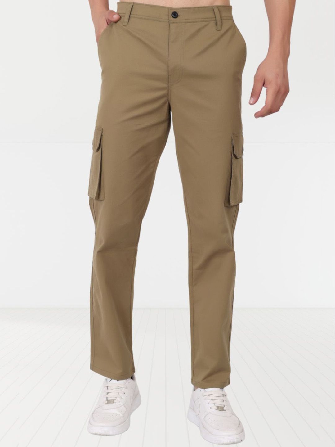 ASHTOM Men Relaxed Cargos Trousers-picture-29