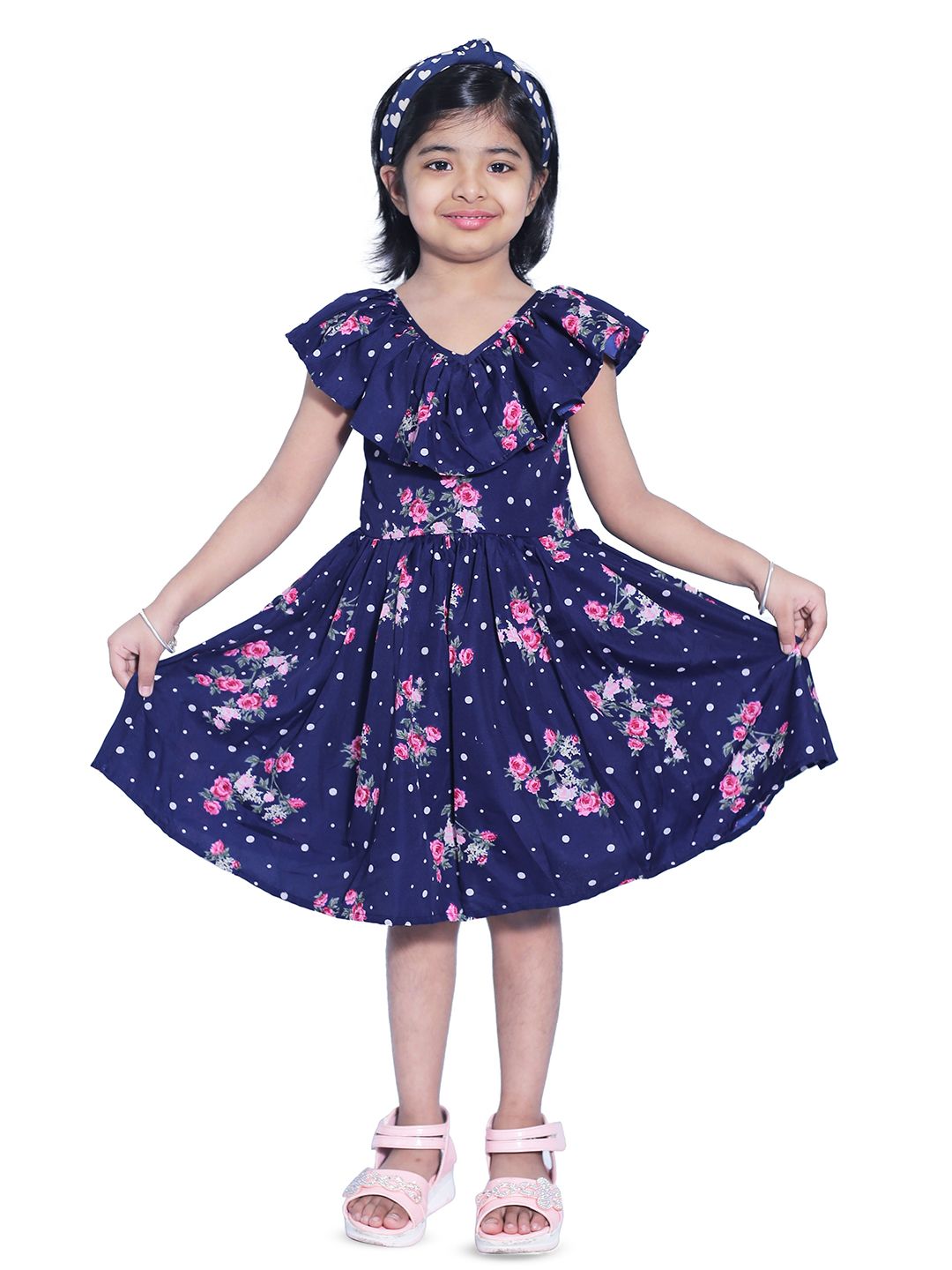 Wow Princess Floral Crepe A-Line Dress-picture-10