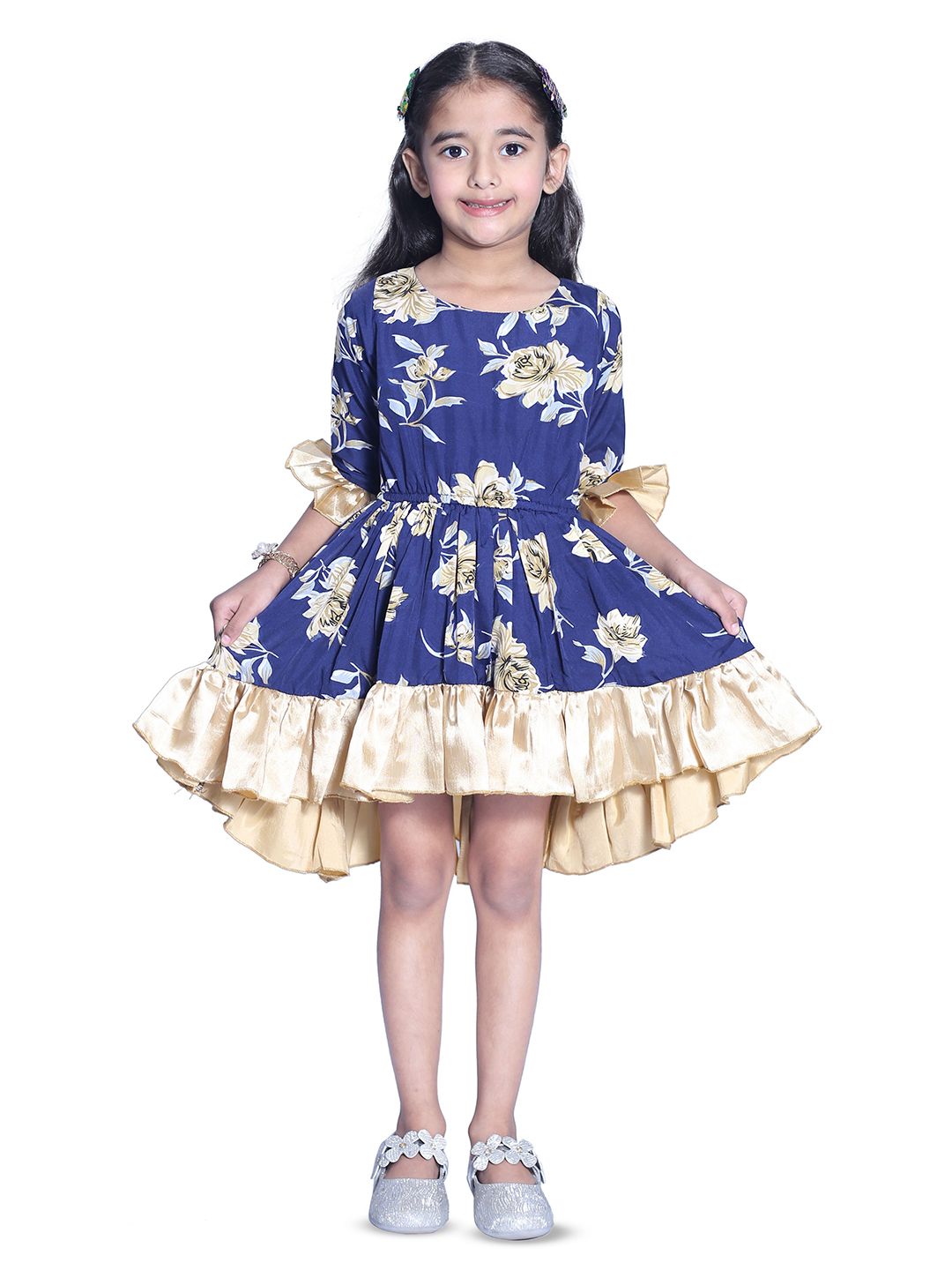 Wow Princess Floral Bell Sleeve Crepe A-Line Dress-picture-22