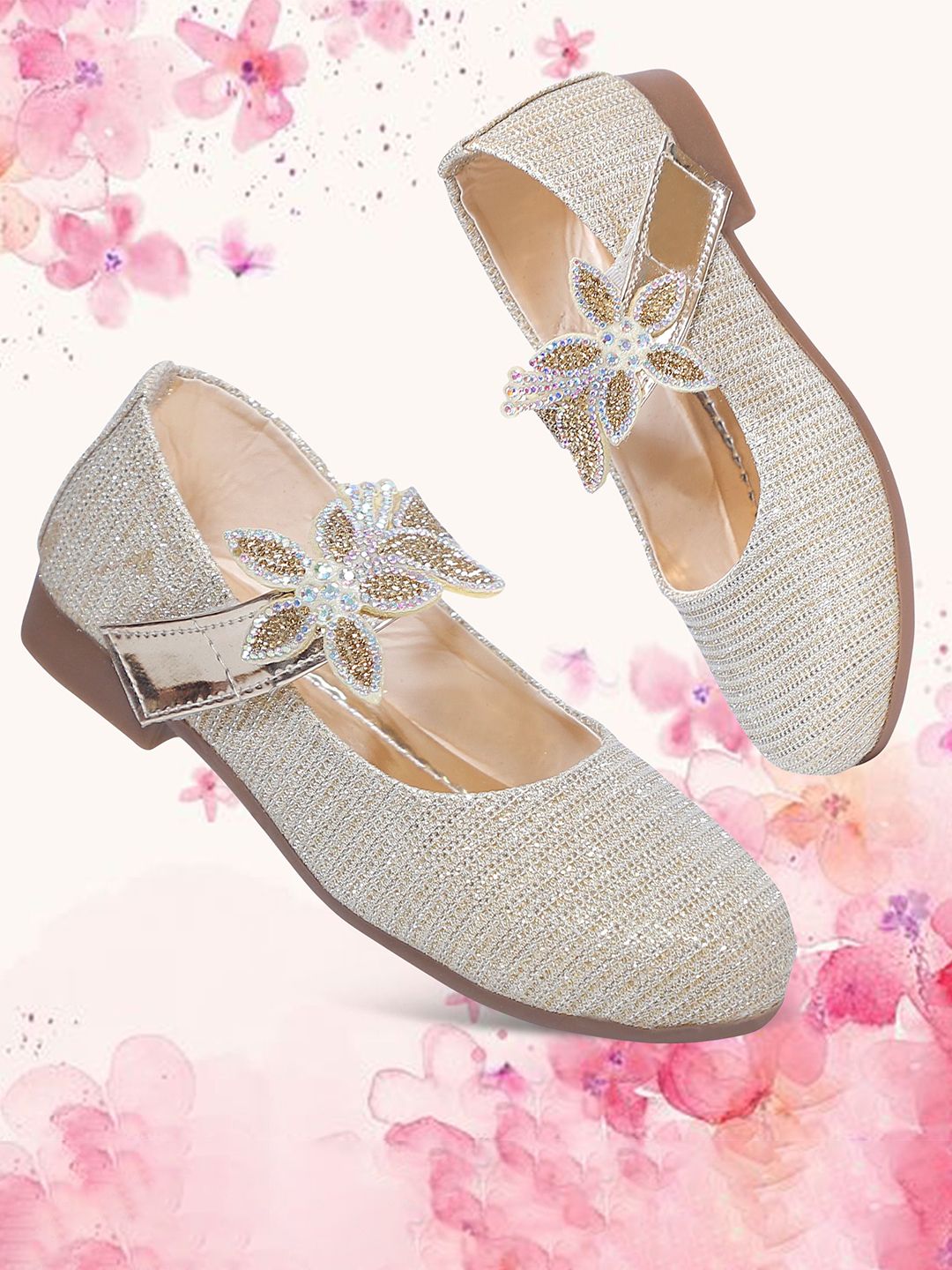 GNX Girls Round Toe Embellished Party Ballerinas