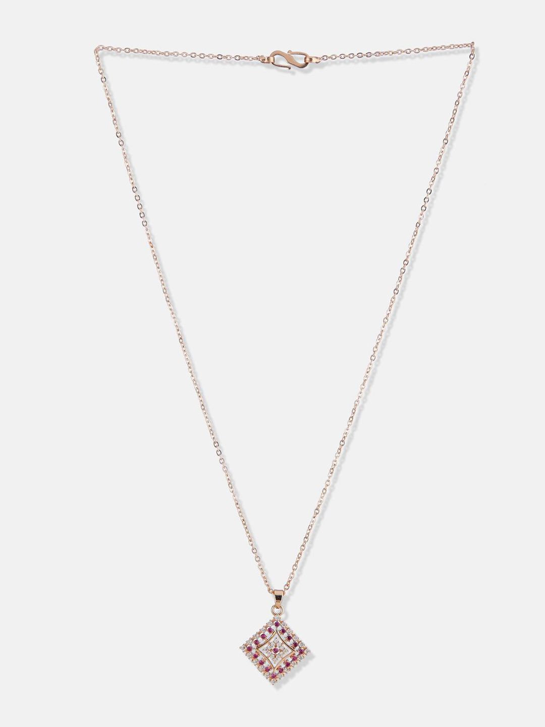ATIBELLE  Rose Gold Plated Cubic Zirconia Studded Jewellery Set