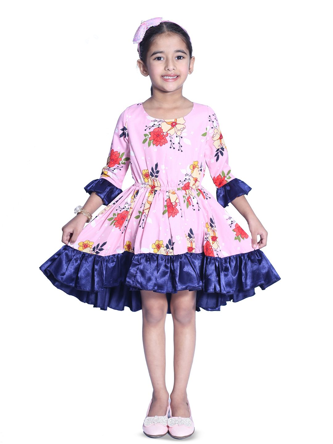 Wow Princess Floral Bell Sleeve Crepe A-Line Dress-picture-25