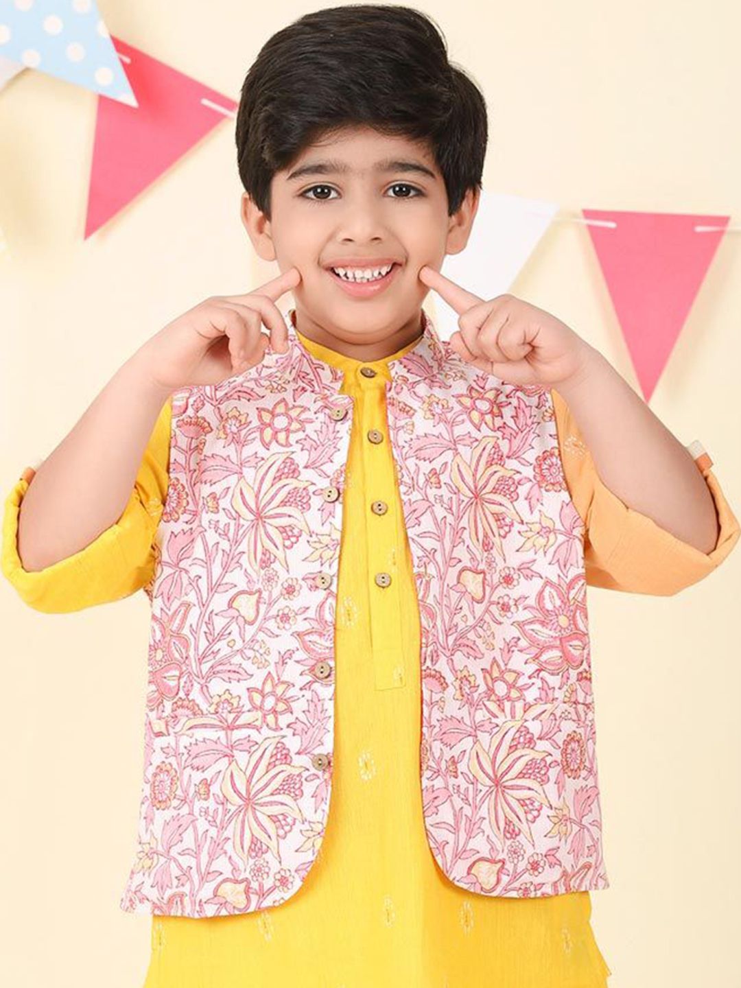 Fabindia Boys Printed Cotton Woven Nehru Jacket-picture-10