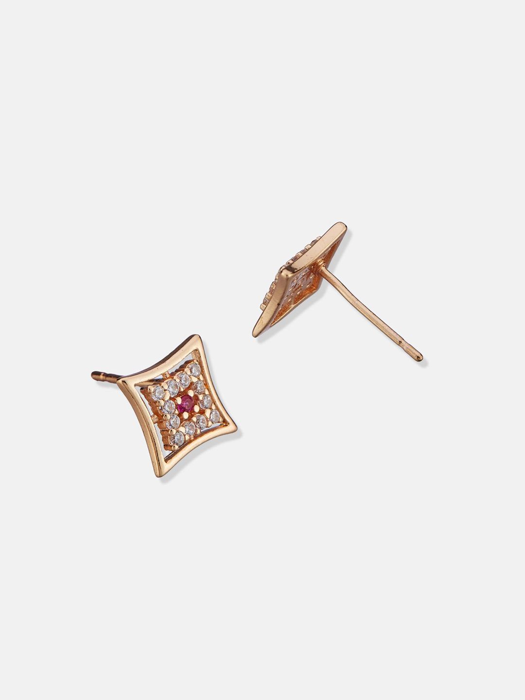 ATIBELLE  Rose Gold Plated Cubic Zirconia Studded Jewellery Set