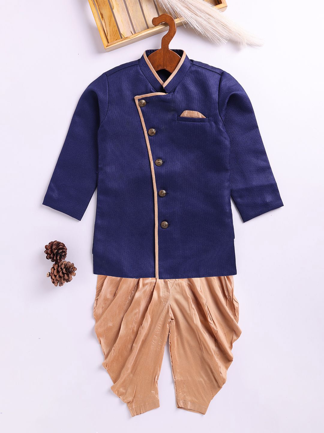 JBN Creation Mandain Collar Boy Sherwani-picture-51