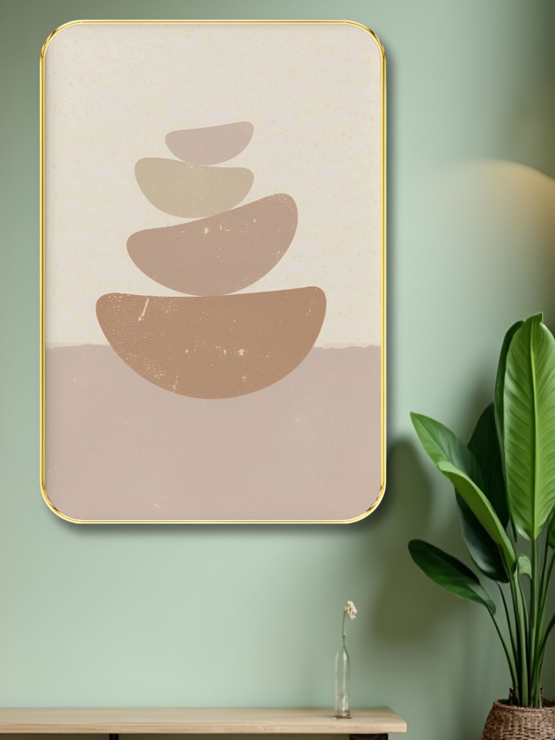 SAF Brown & Beige Abstract Wooden Wall Art-picture-32