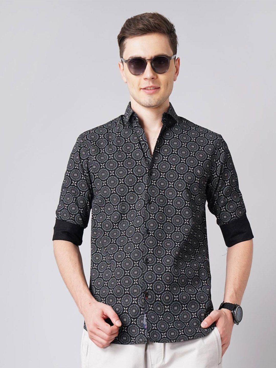 THE BEETEL HOUSE Men Standard Slim Fit Spread Collar Floral Printed Cotton Casual Shirt-picture-20