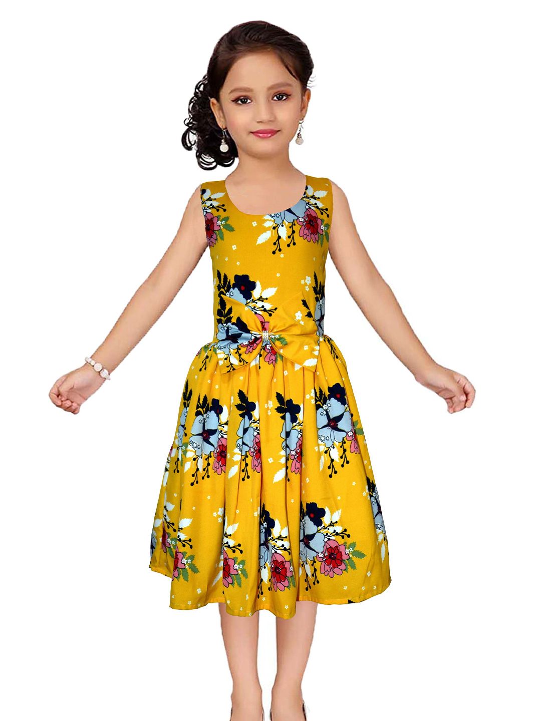 Wow Princess Floral Print Crepe A-Line Dress-picture-19