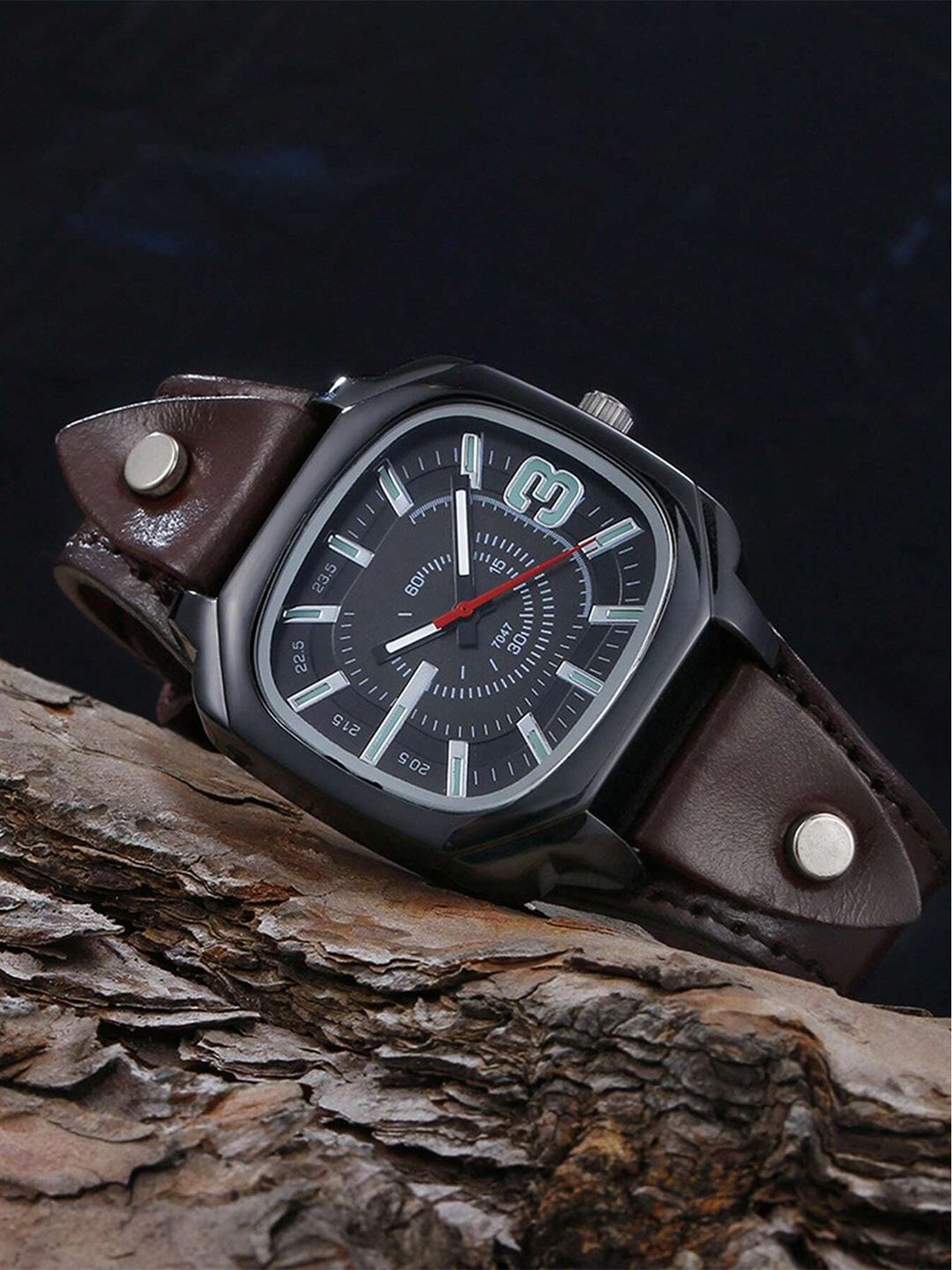 SZN Men Embellished Dial & Leather Straps Analogue Watch VINTAGE BROWNSZN-picture-17