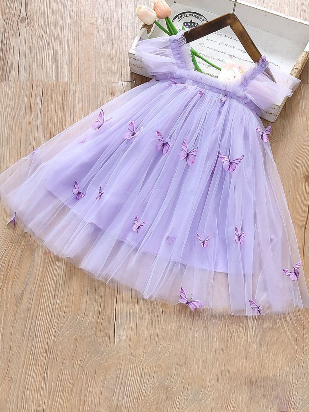 YK Girls Shoulder Straps Fit & Flare Dress-picture-27