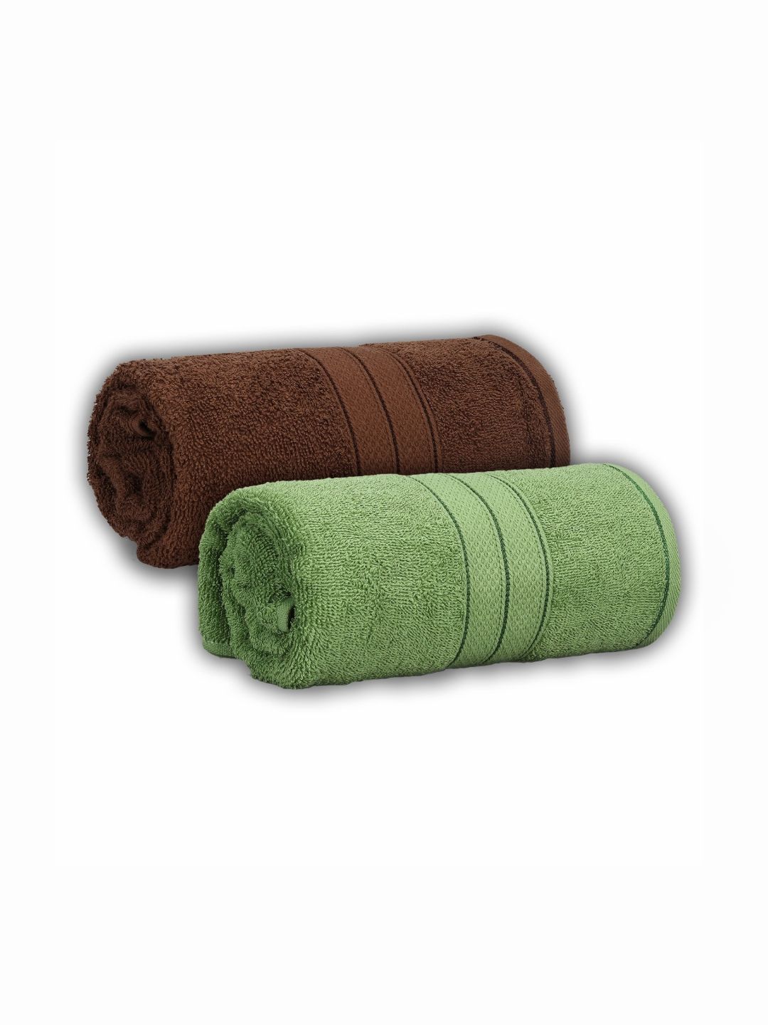 Dollar Brown & Green 2 Pieces Cotton 600 GSM Bath Towel-picture-13
