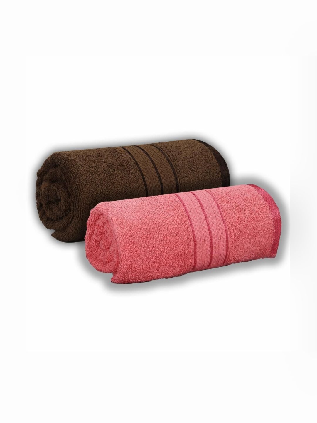 Dollar Brown & Pink 2 Pieces Cotton 600 GSM Bath Towel-picture-20