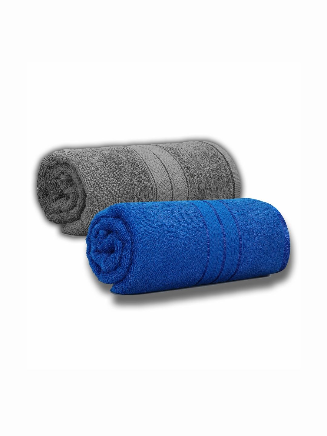 Dollar Blue & Grey 2 Pieces Cotton 600 GSM Bath Towel-picture-34