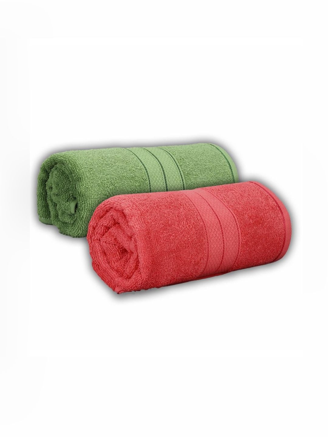 Dollar Green & Pink 2 Pieces Cotton 600 GSM Bath Towel-picture-35