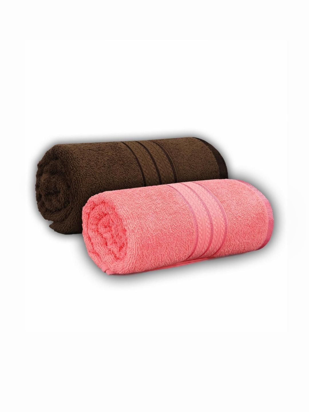 Dollar Brown & Peach-Coloured 2 Pieces Cotton 600 GSM Bath Towel-picture-23