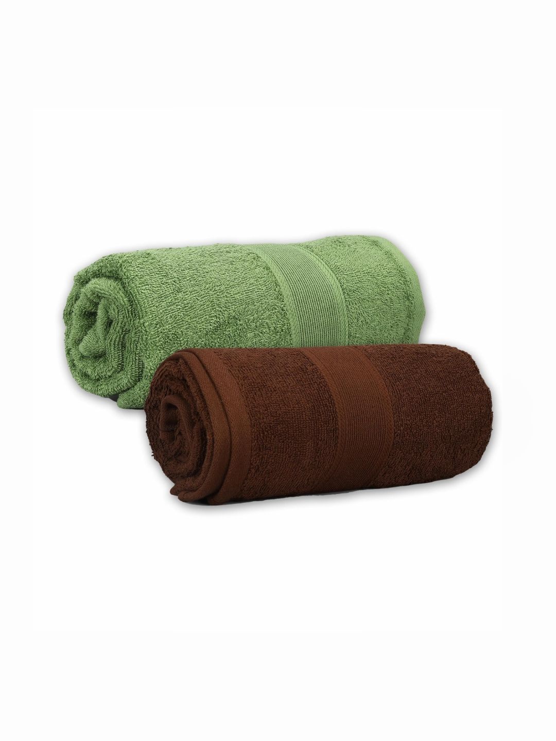 Dollar Green & Brown 2 Pieces Cotton 600 GSM Bath Towel-picture-10