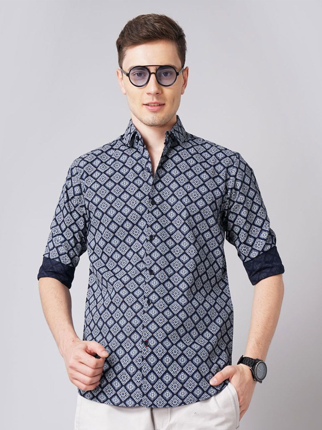 THE BEETEL HOUSE Men Standard Slim Fit Spread Collar Floral Printed Cotton Casual Shirt-picture-14