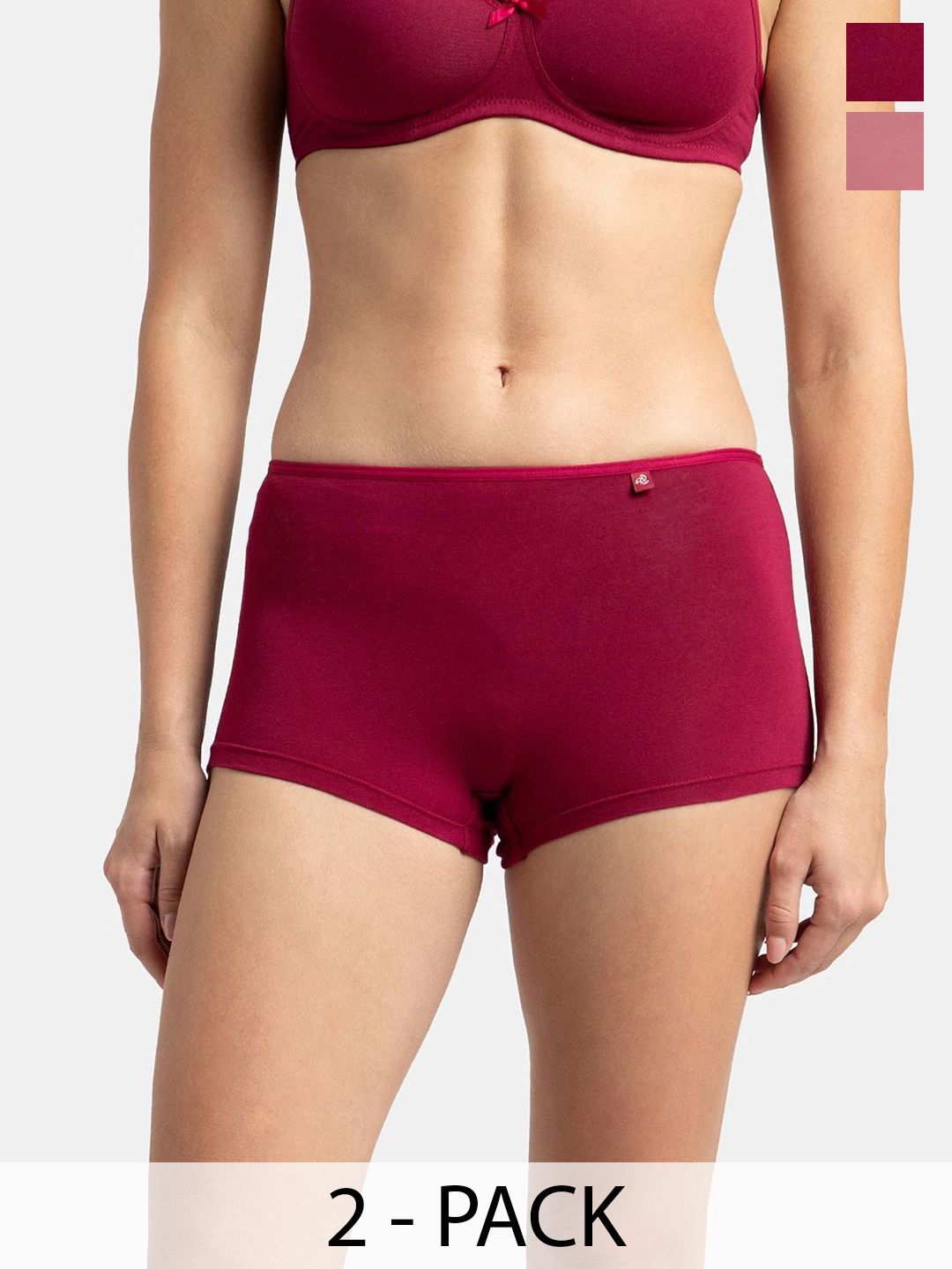 Jockey Women Pack Of 2 High Coverage Anti Microbial Boy Shorts Briefs SS04-0205-BR-HR-picture-36