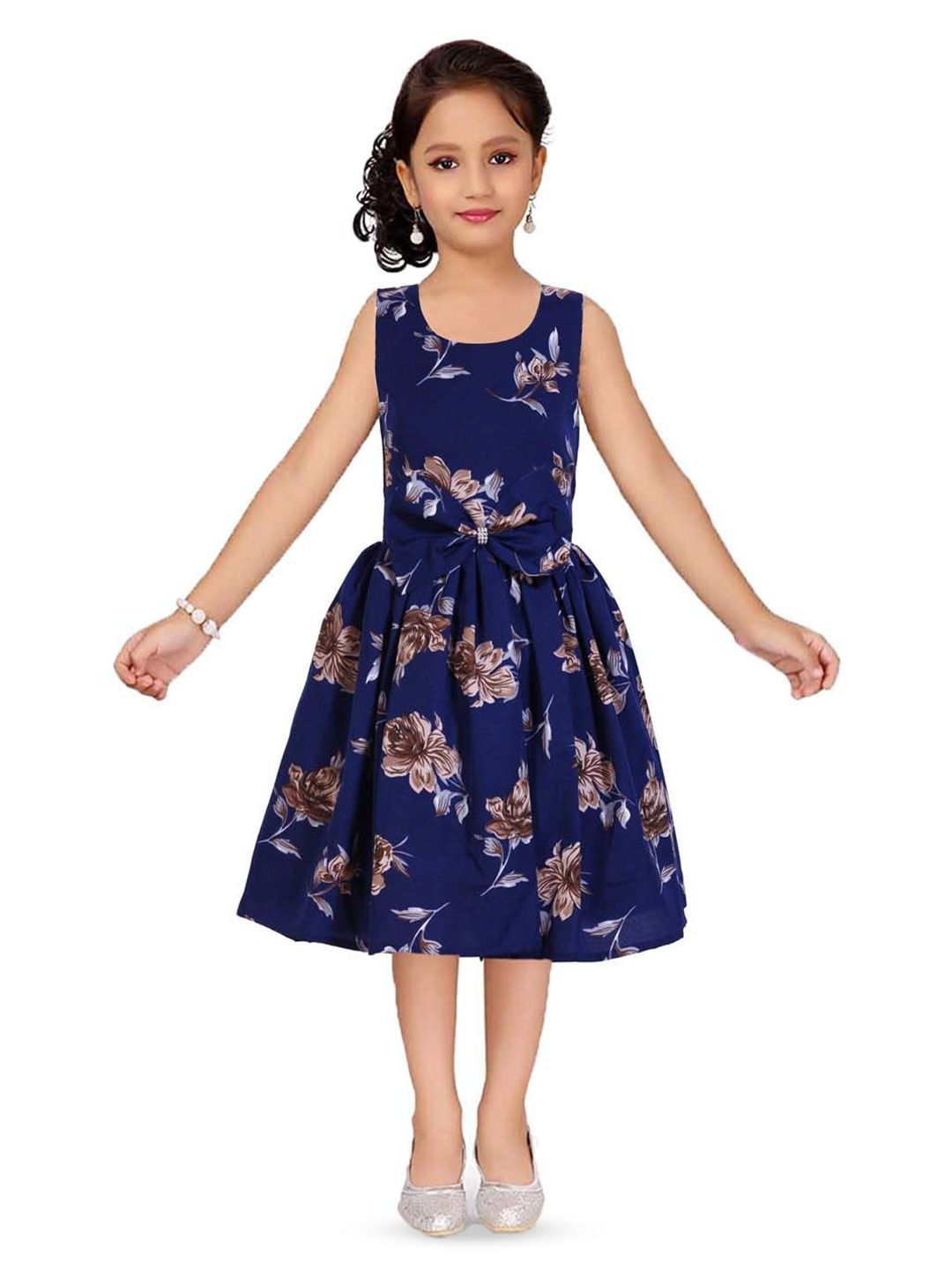 Wow Princess Floral Print Crepe A-Line Dress-picture-20
