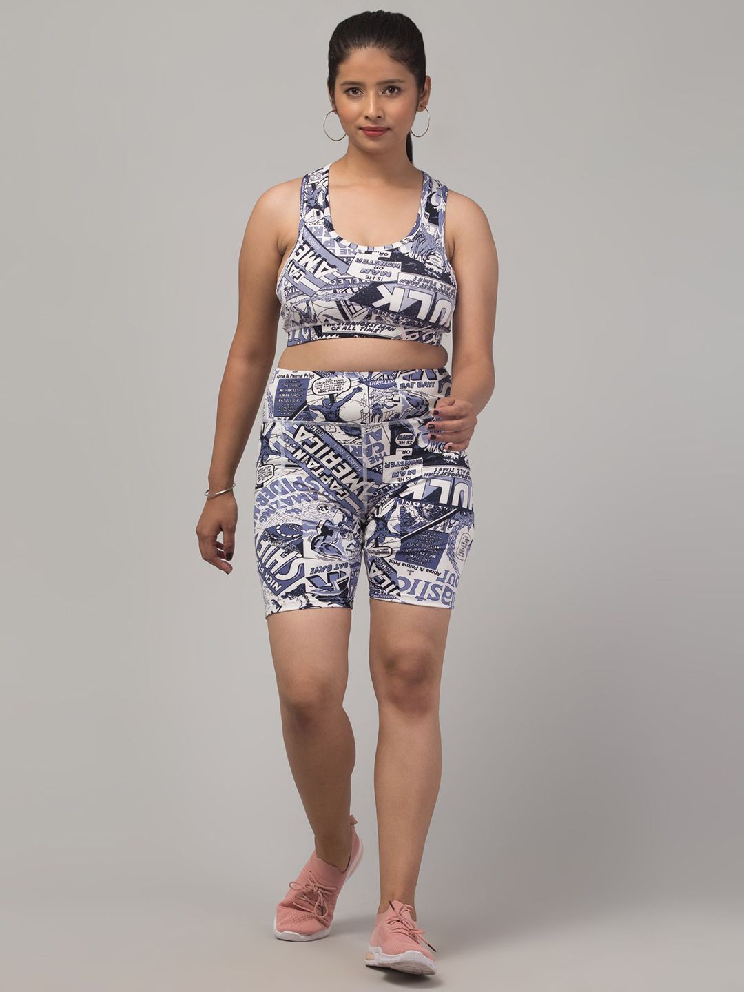 Apraa & Parma Women Printed Skinny Fit High-Rise Cycling Sports Shorts-picture-35