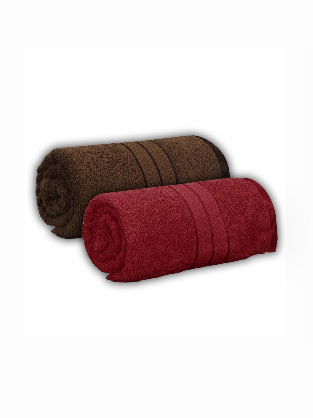 Dollar Red & Brown 2 Pieces Cotton 600 GSM Bath Towel-picture-27