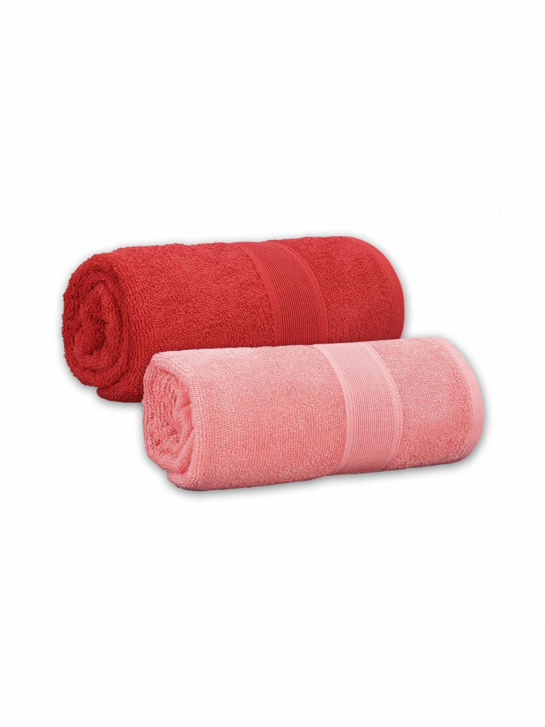 Dollar Red & Peach-Coloured 2 Pieces Cotton 600 GSM Bath Towel-picture-18