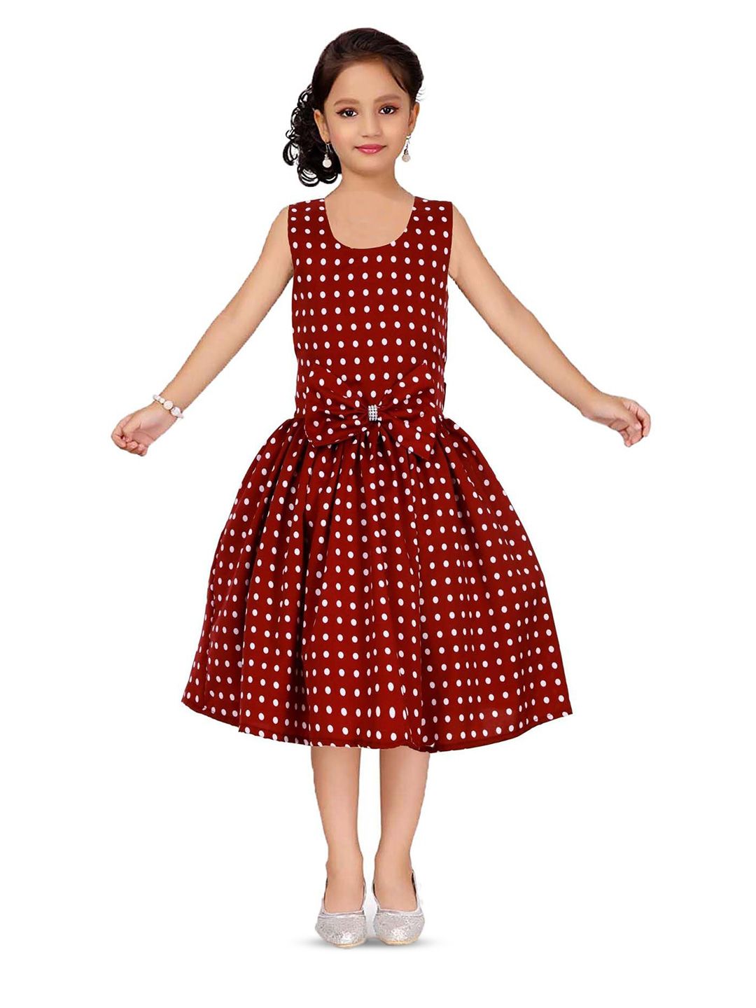 Wow Princess Polka Dot Crepe A-Line Dress-picture-20