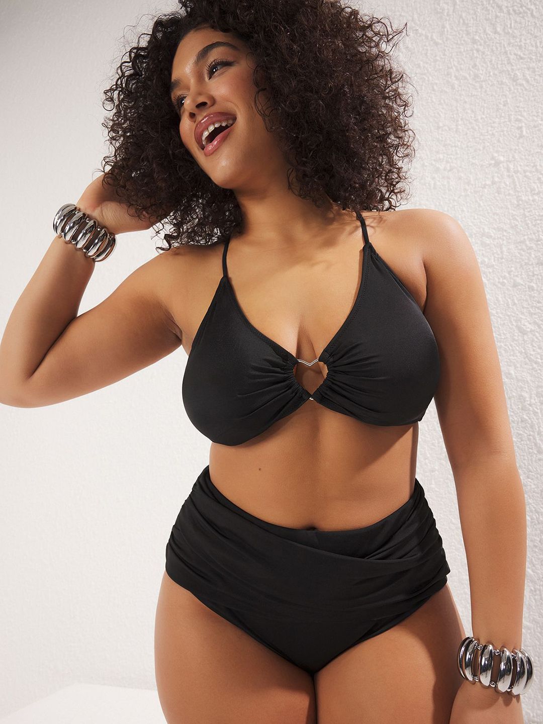 Trendyol Solid Shoulder Straps Swim Bikini Bra-picture-22