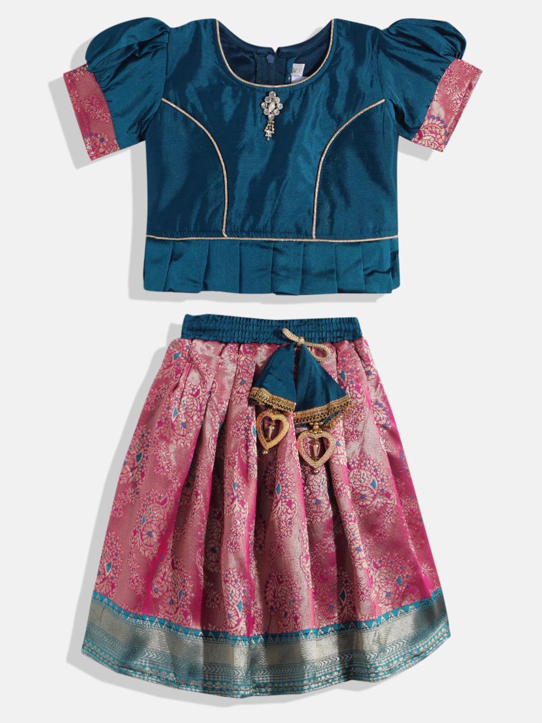 Sangria Girls Woven Design Silk Lehenga With Choli-picture-40